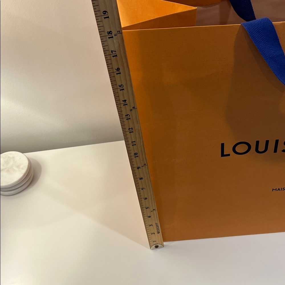 Louis Vuitton Bold Orange Bag with Blue Handles - Picture 3 of 4
